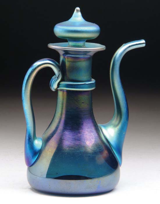 Appraisal: STEUBEN AURENE CRUET Wonderful Aurene cruet has beautiful blue iridescence