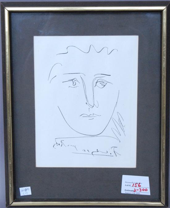 Appraisal: PICASSO PABLO ORIGINAL ETCHING Pour Robie bears label from the