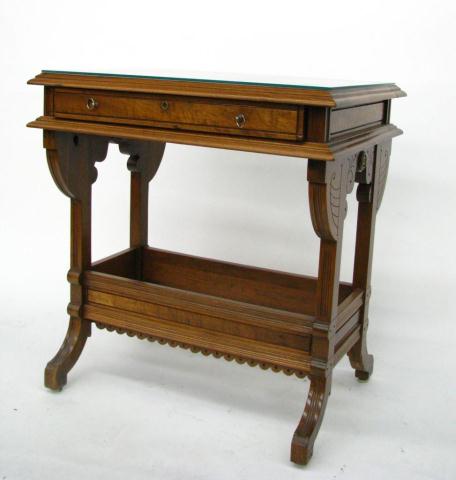 Appraisal: Eastlake Walnut Victorian Lady's Writing Desk with stretcher base and