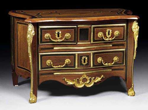 Appraisal: MINIATURE CHEST OF DRAWERS so-called commode de ma trise R