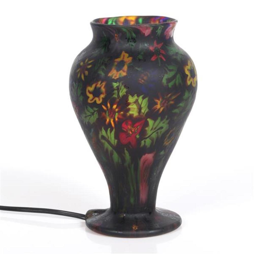 Appraisal: ARTISTI BAROVIER MILLEFIORI MURANO ITALIAN GLASS BOUDOIR VASE LAMP WITH