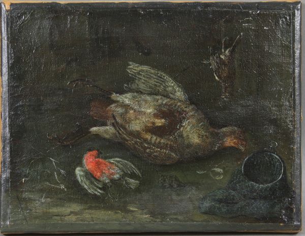 Appraisal: Dutch still life with fowl o c signed verso on