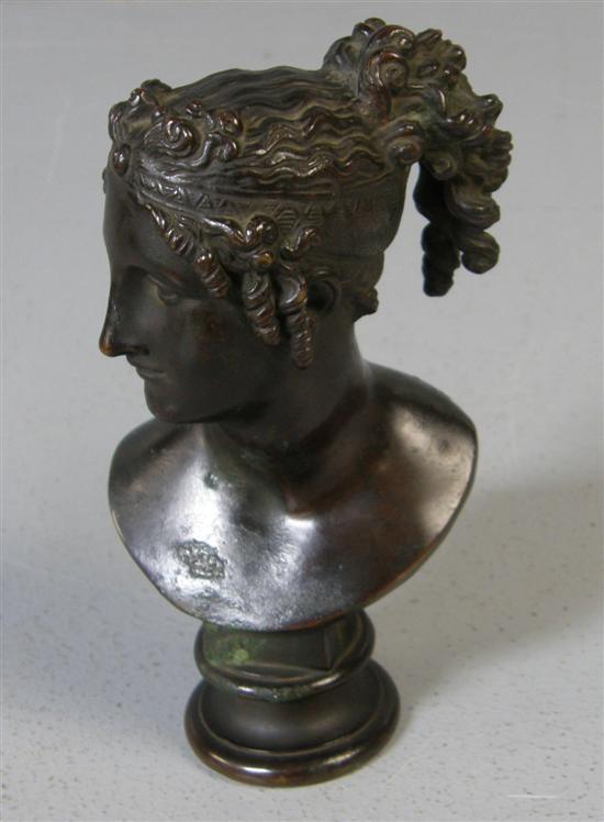 Appraisal: th century bronze bust of a classical lady signed Barbedienne