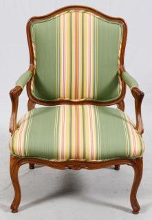 Appraisal: FRENCH STYLE MAHOGANY ARMCHAIR FRENCH STYLE MAHOGANY ARMCHAIR H FORMERLY