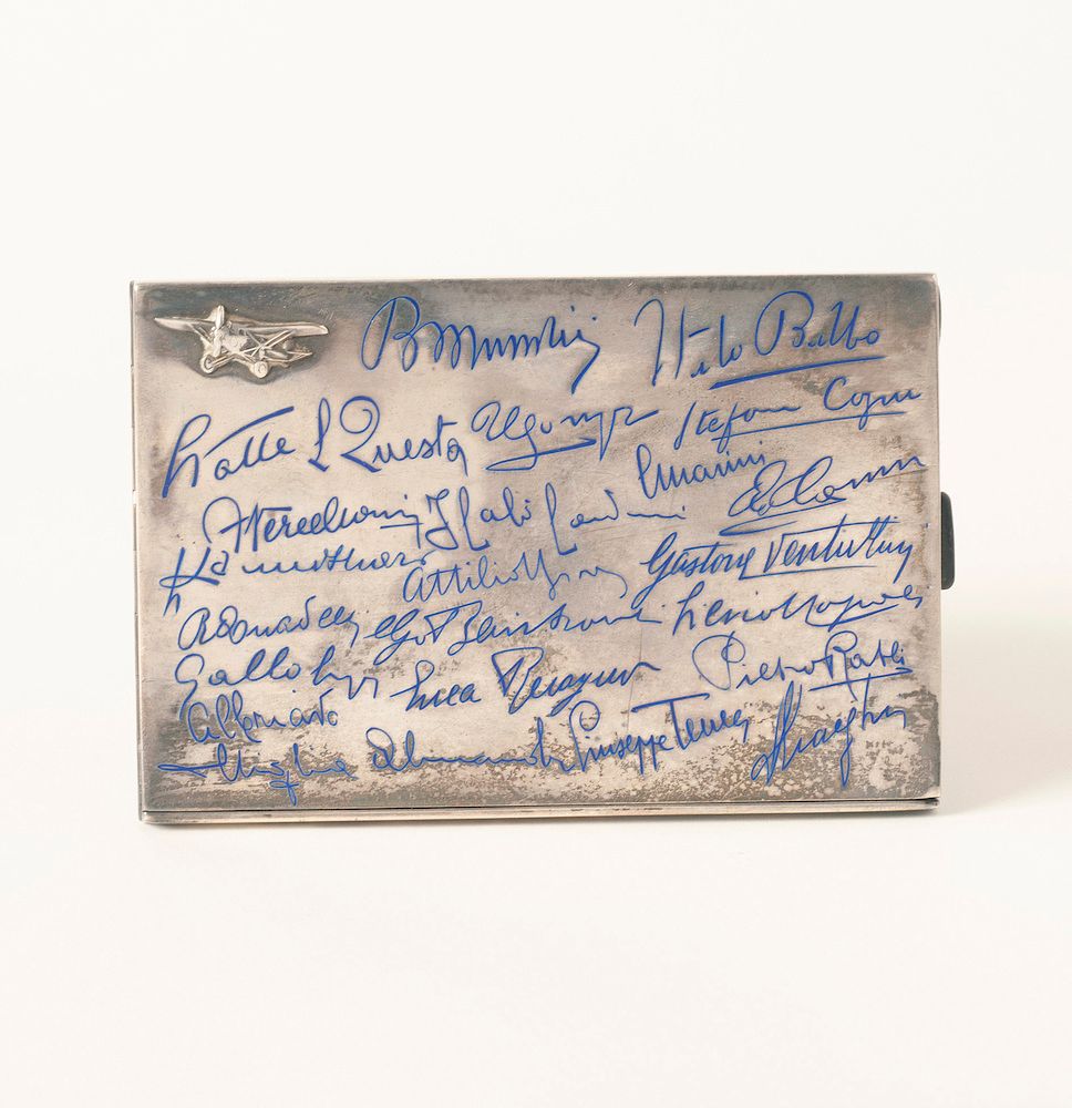 Appraisal: Silver Cigarette Case with Lindbergh Autograph silver cigarette case with