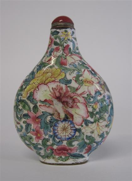 Appraisal: Chinese enamel millefleur snuff bottle th century