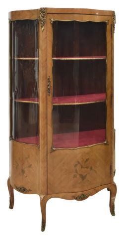 Appraisal: French Louis XV style mahogany vitrine th c shaped case