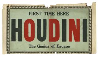 Appraisal: Houdini Harry Houdini Poster Fragment Circa Text in black and