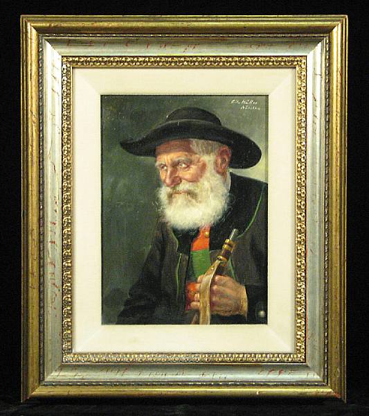 Appraisal: Fritz M ller German - A portrait of a Bavarian