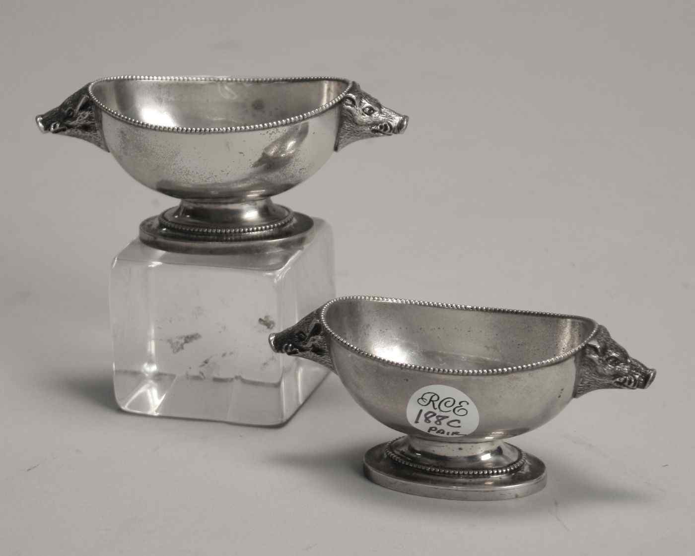 Appraisal: PAIR OF STERLING SILVER OPEN SALTS BY MCAULIFFE HADLEY OF