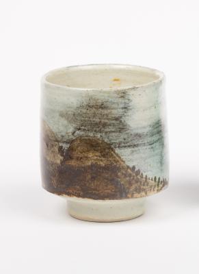 Appraisal: William Marshall - a stoneware yunomi white slip with landscape