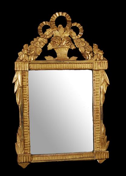 Appraisal: A carved giltwood wall mirror th century possibly Dutch the