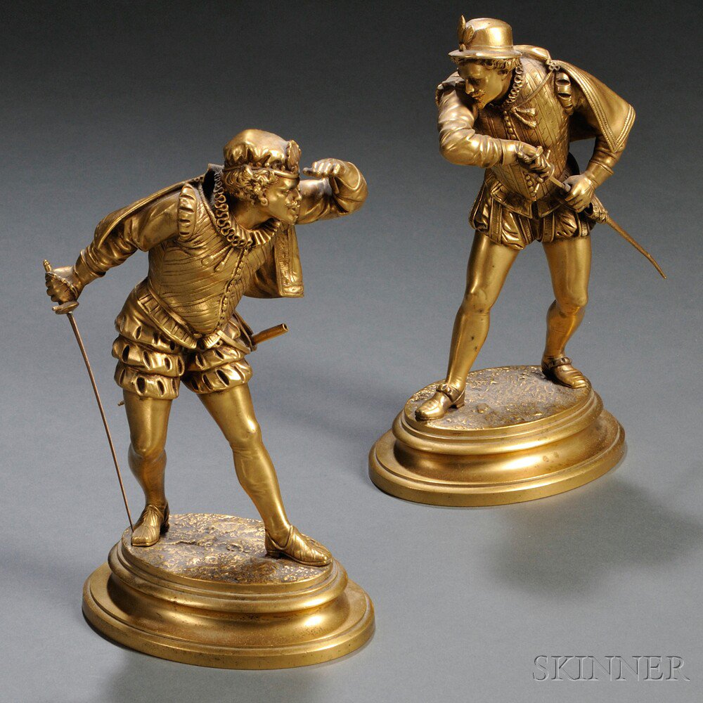 Appraisal: After Emile-Coriolan-Hippolyte Guillemin French - Pair of Cavaliers each dor