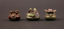 Appraisal: Trio of Miniature Jay Strongwater Enameled Boxes Trio of enameled