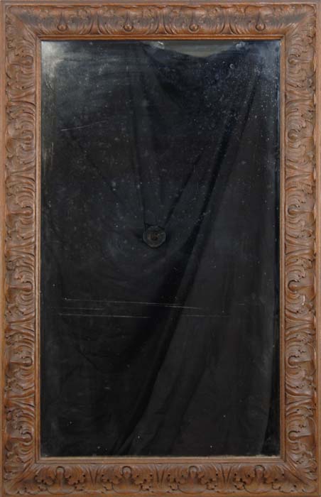 Appraisal: OUTSTANDING CARVED MIRROR WITH THULIN FRAME w deep carved oak