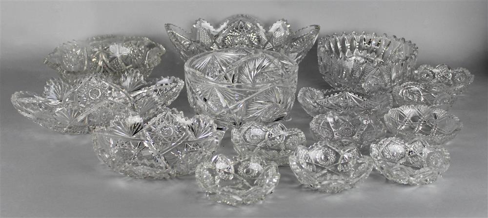 Appraisal: LIBBEY CUT GLASS BOWL stenciled mark with hob stars in