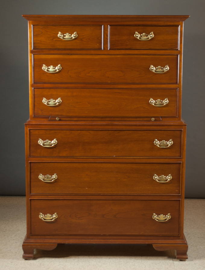 Appraisal: STICKLEY CHERRYWOOD CHEST-ON-CHEST L J G Stickley branded trademark and