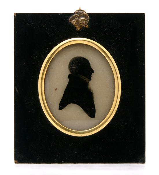 Appraisal: Reverse Painted Silhouette on Glass Attributed to William Hamlet of