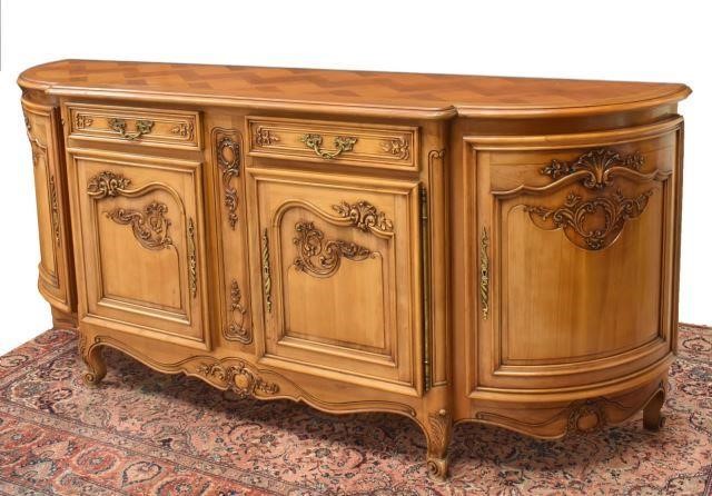 Appraisal: French Louis XV style fruitwood sideboard NF Mueble th c