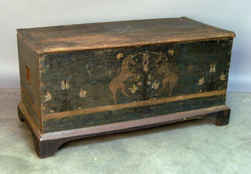 Appraisal: Pennsylvania painted unicorn dower chest th c h w