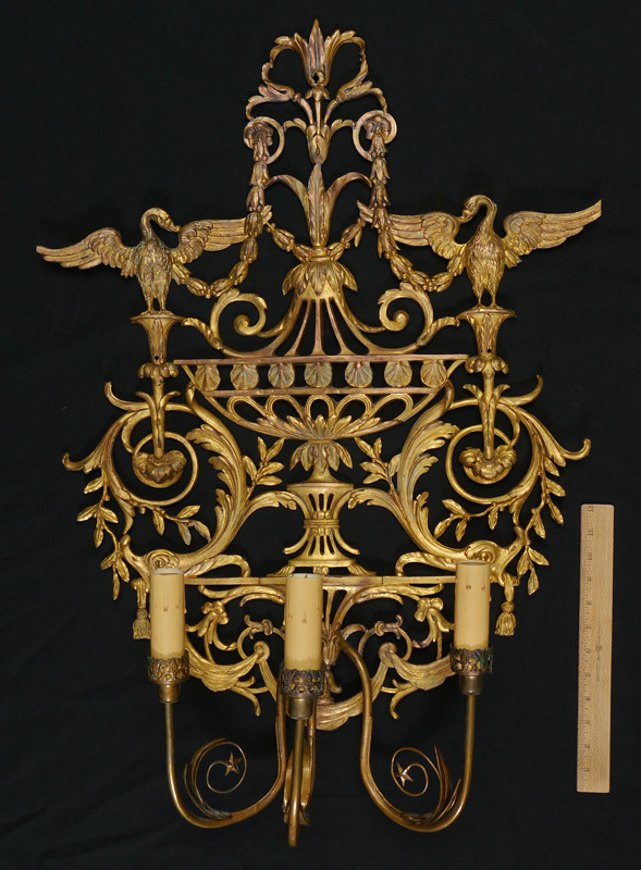 Appraisal: EARLY TH CENTURY FRENCH EMPIRE STYLE LIGHT SCONCE Converted from