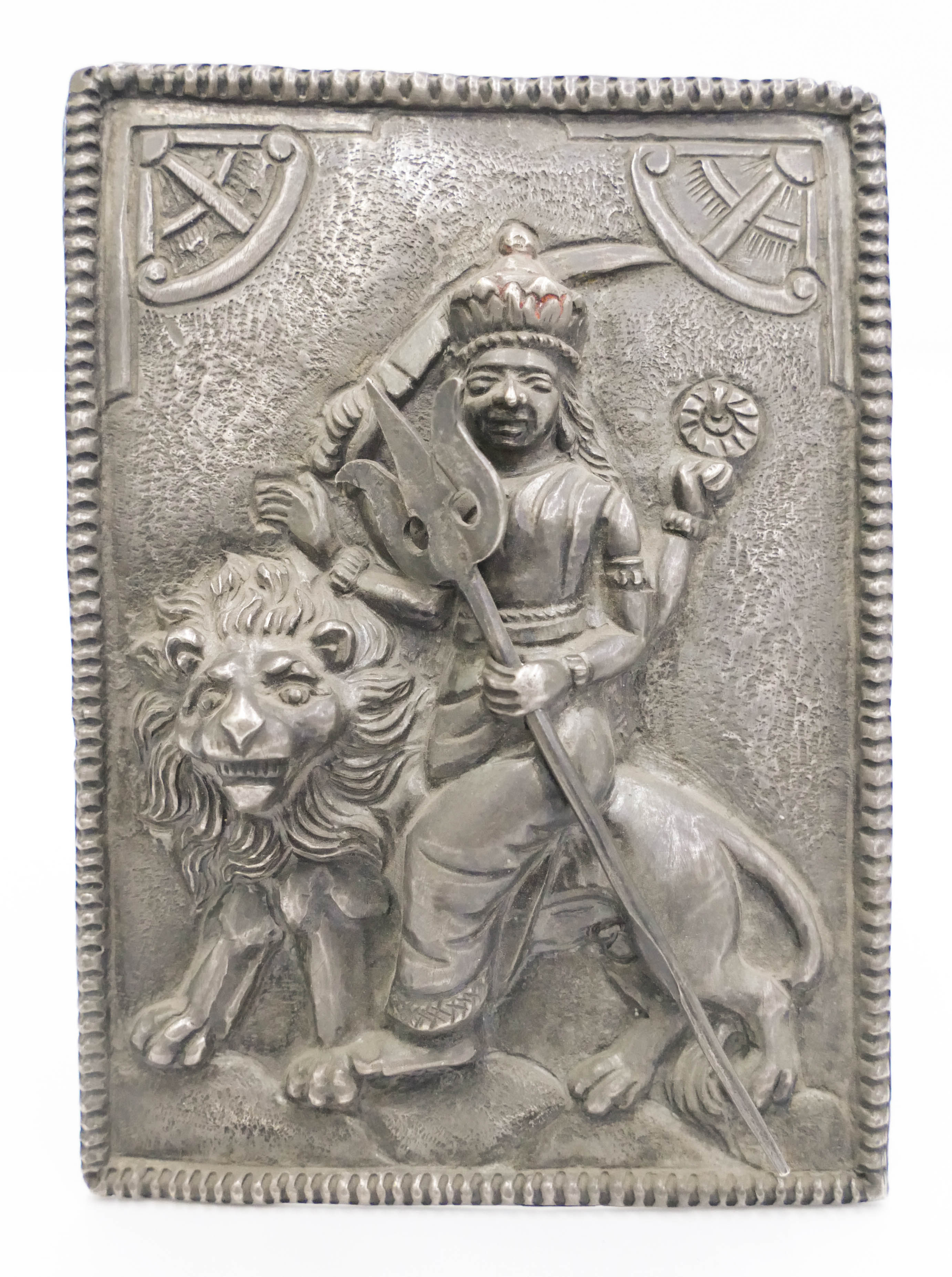 Appraisal: Indian th Cent Raj Silver Repousse Kali Icon ''x ''