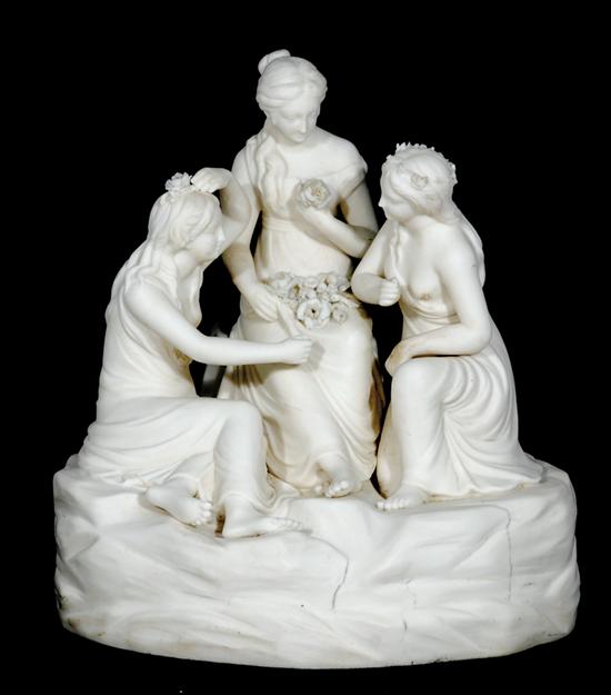 Appraisal: Continental bisque porcelain of the Three Graces late th century