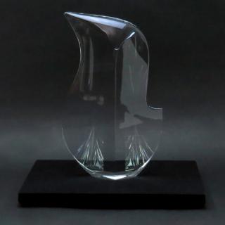 Appraisal: Christopher Ries American b Optic Glass Sculpture Embrace Unsigned COA