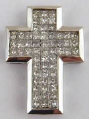 Appraisal: An carat white gold diamond cross pendant princess cut estimated