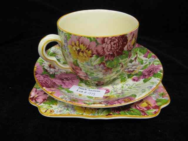 Appraisal: Crown Ducal Chintz China cup saucer plate