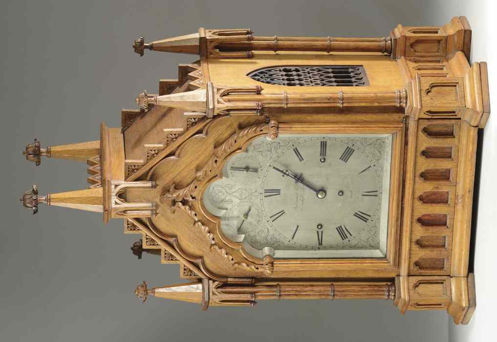 Appraisal: OAK CASED GOTHIC REVIVAL BRACKET CLOCK Barraud Lunds Cornhill London