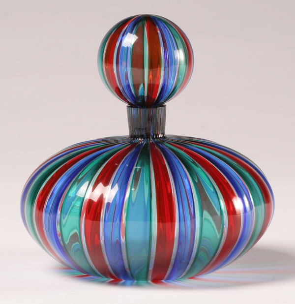 Appraisal: Murano a canne art glass bottle H Very good condition