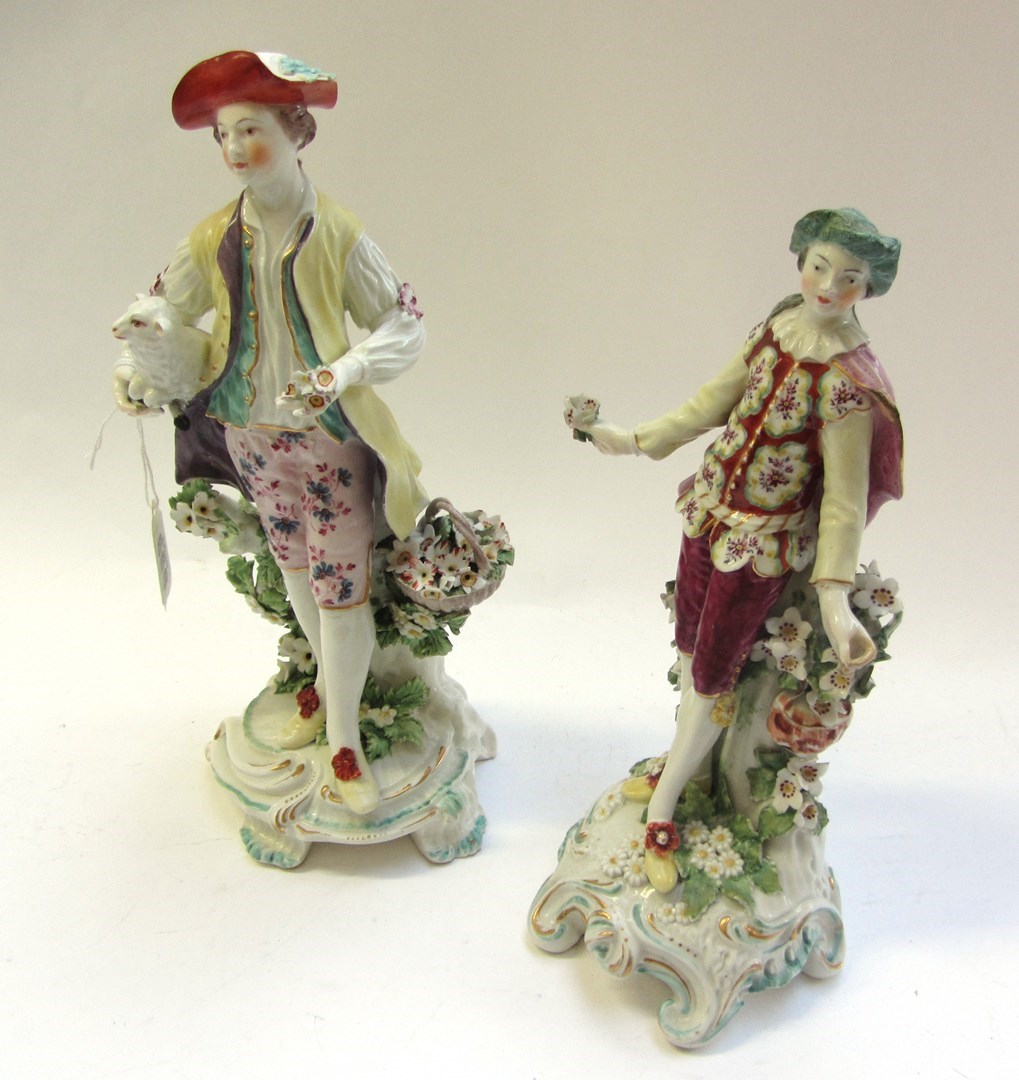 Appraisal: Two Derby figures circa one modelled as a shepherd standing