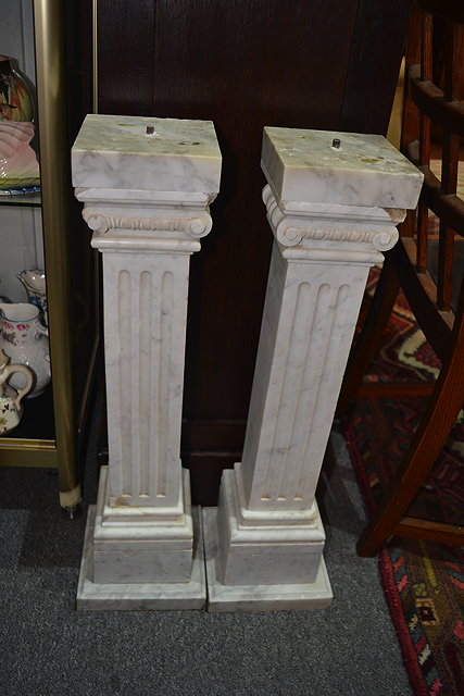 Appraisal: Pair of th Century Italian carrera marble columnsin the Neo