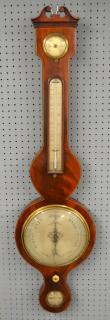 Appraisal: th century mahogany banjo barometer by J Somalvico Co of