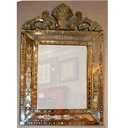 Appraisal: Venetian Style Etched Glass Mirror Framed Mirror Estimate -