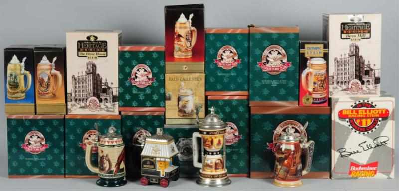 Appraisal: Lot of Anheuser-Busch Budweiser Steins All with their original boxes