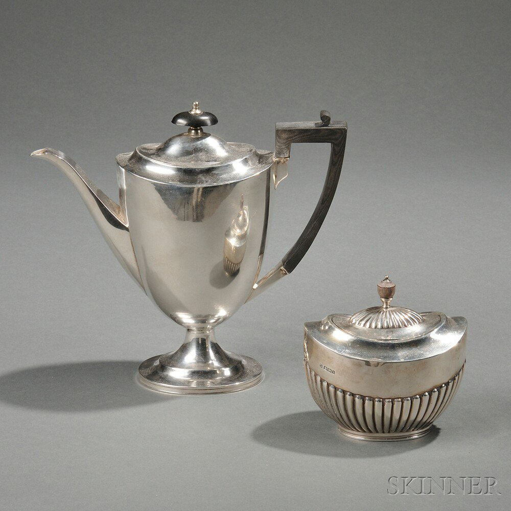 Appraisal: Two Victorian Sterling Silver Tea Wares each Sheffield a teapot