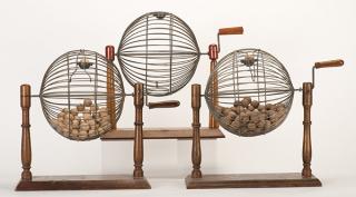 Appraisal: Three Bingo Cages Two with bingo balls the third without