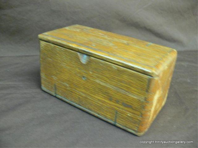 Appraisal: Vintage Piece Dovetail Construction Storage Box - rolls open and