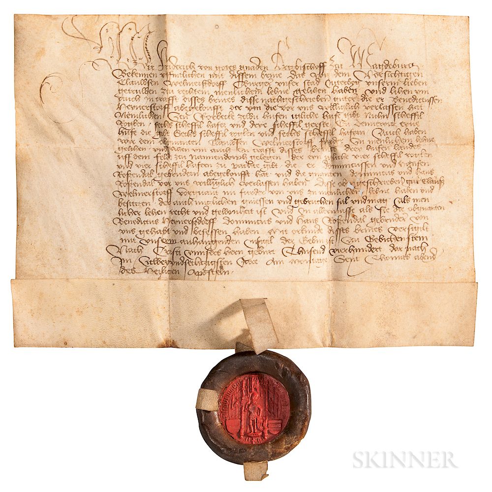 Appraisal: Archbishop of Magdeburg Document December Archbishop of Magdeburg Document December