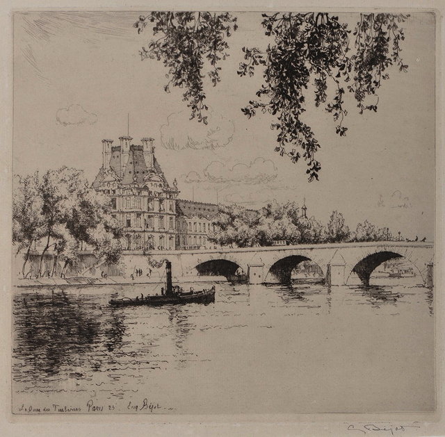 Appraisal: EUGENE BEJOT - Le Quai des Tuileries Paris ' etching