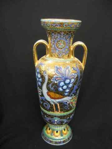 Appraisal: Deruta Italian Faience Pottery Vase mosiac gold background '' tall