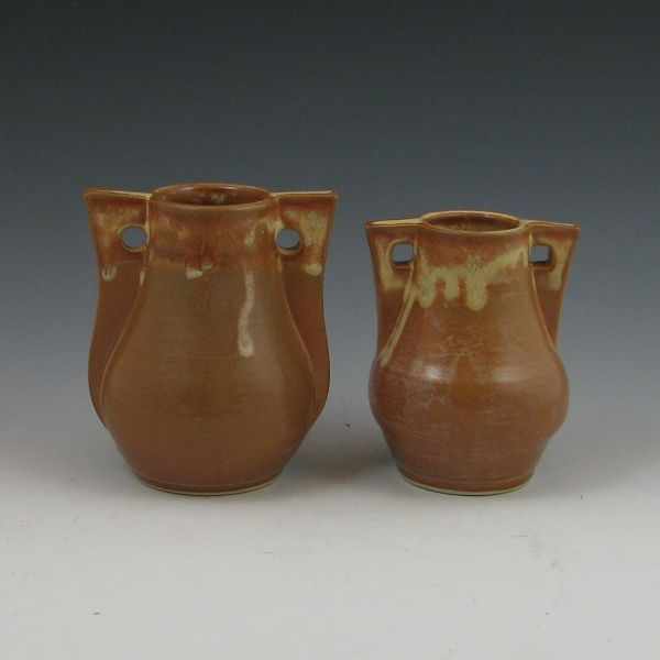 Appraisal: Two Seiz stoneware matte brown Arts Crafts vases Both are