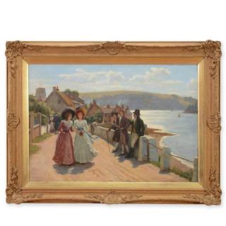 Appraisal: Charles Haigh Saturday Afternoon oil on canvas signed C Haigh-Wood