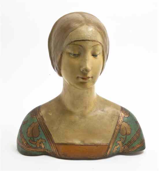 Appraisal: A Cast Plaster Bust depicting a lady in th century