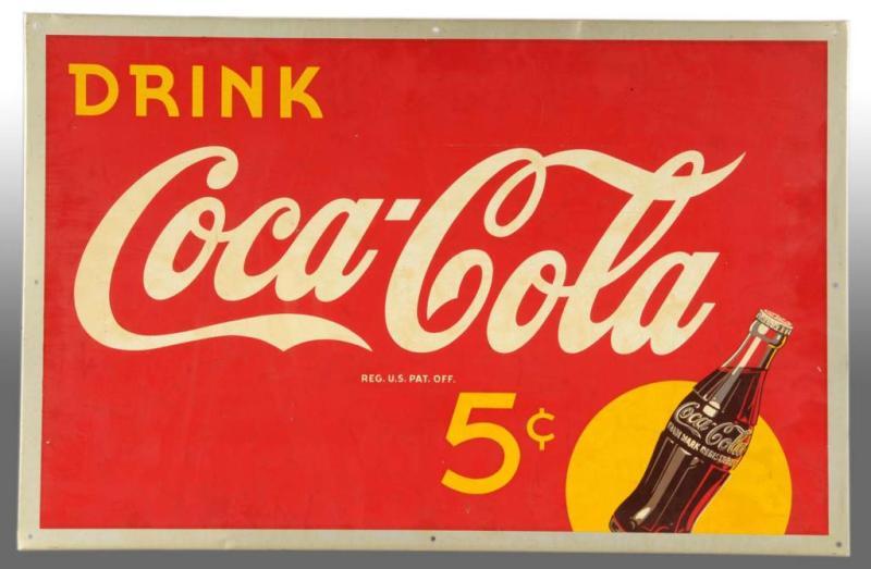 Appraisal: Tin Coca-Cola Sign Description s Some medium soiling small marks