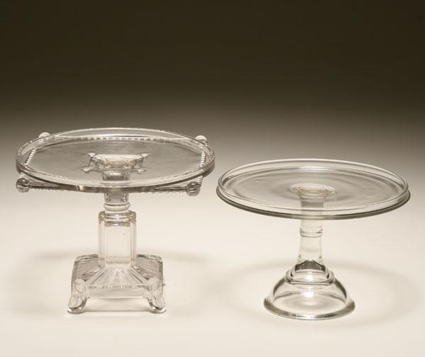 Appraisal: Two pressed glass cake stands one a simple design the