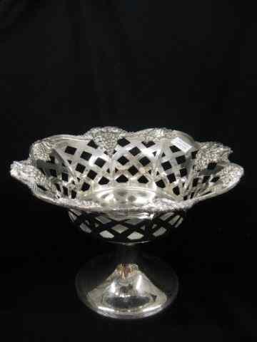 Appraisal: Silverplate Centerpiece basket style grape vine decor '' diameter ''