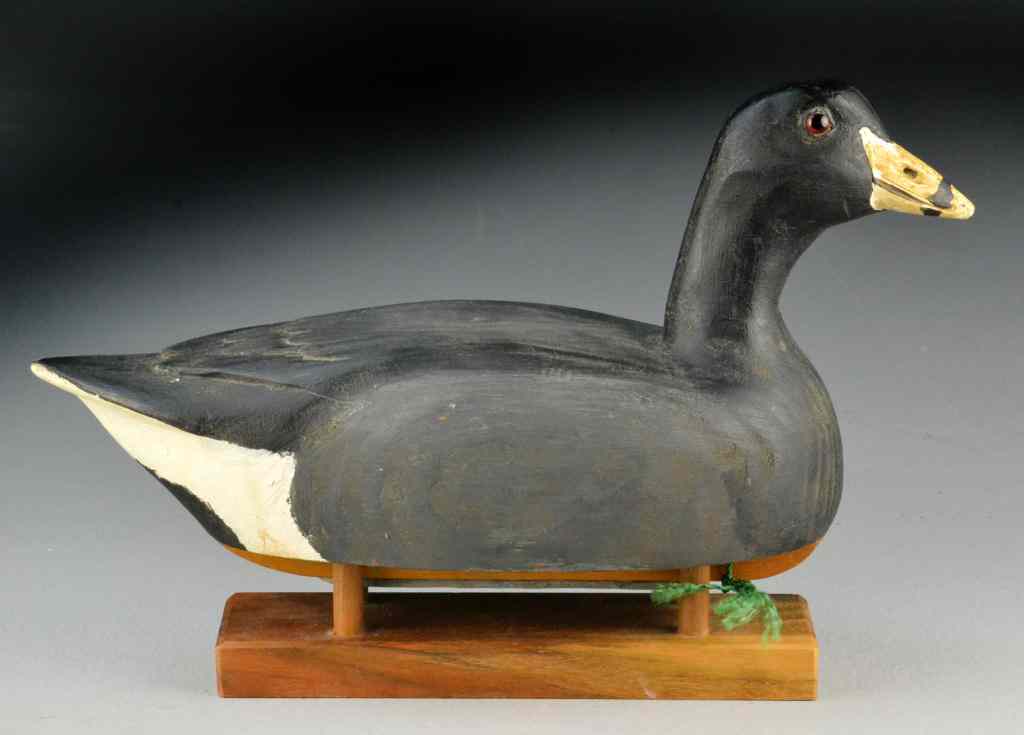 Appraisal: Woodson Roddy Duck Decoy- American CootFinely painted with glass eyes